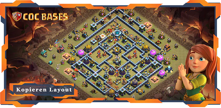 Beste Krieg Basis RH13 mit Link, Anti Luft Elektro Drache, Anti 3 Stern, KriegCKL Layout - Clash of Clans (59)