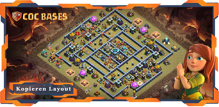 Beste Krieg Basis RH13 mit Link, Anti Luft Elektro Drache, KriegCKL, Verteidigung Layout - Clash of Clans (54)