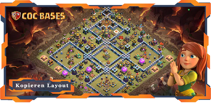 Beste Krieg Basis RH14 mit Link, Anti 3 Stern, KriegCKL, Anti Luft Elektro Drache Layout - Clash of Clans (37)