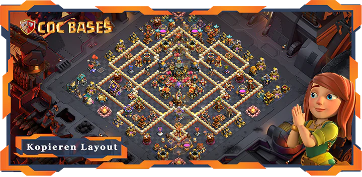 Beste Krieg Basis RH17 met Link, Anti 2 Stern, Legenden-Liga layout - Clash of Clans (85)