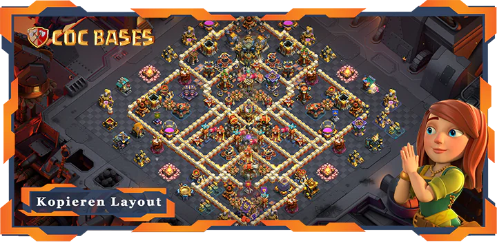 Beste Krieg Basis RH17 met Link, Verteidigung, Anti Alles layout - Clash of Clans (83)