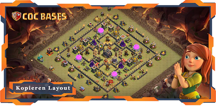 Beste Krieg Basis RH9 Max Level mit Link, KriegCKL, Anti Alles, Hybrid Layout - Clash of Clans (58)