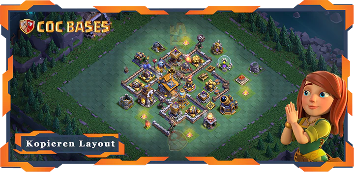 Beste Meisterhütte Level 10 Basis mit Link, Anti 3 Sterne Layout - Clash of Clans MH10 (06)