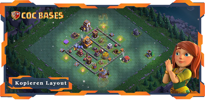 Beste Meisterhütte Level 4 Basis met Link, Anti 2 Sterne, Anti 3 Sterne, Layout - Clash of Clans MH4 (04)