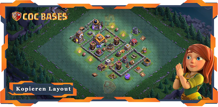 Beste Meisterhütte Level 6 Basis met Link, Anti 3 Sterne Layout - Clash of Clans MH6 (04)