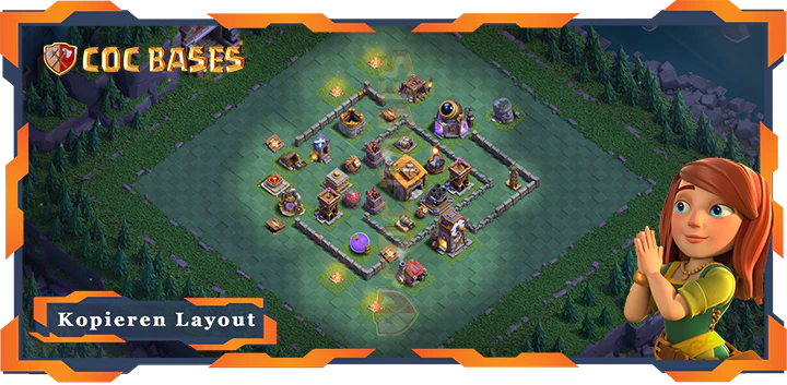 Beste Meisterhütte Level 6 Basis met Link, Anti 3 Sterne Layout - Clash of Clans MH6 (09)