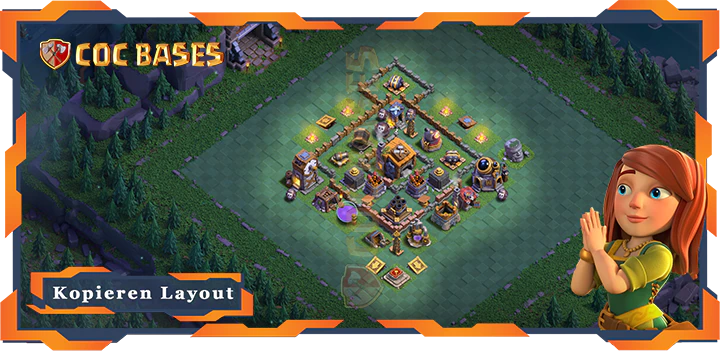 Beste Meisterhütte Level 7 Basis met Link, Anti Luft Layout - Clash of Clans MH7 (02)