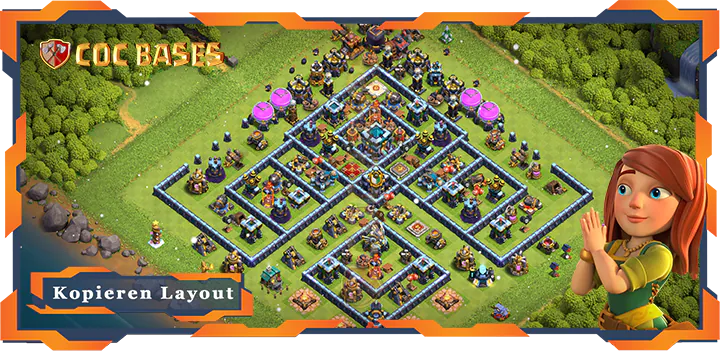 Beste Verteidigung Basis RH13 mit Link, Anti 2 Stern, Anti 3 Stern, Anti Luft Layout - Clash of Clans (03)