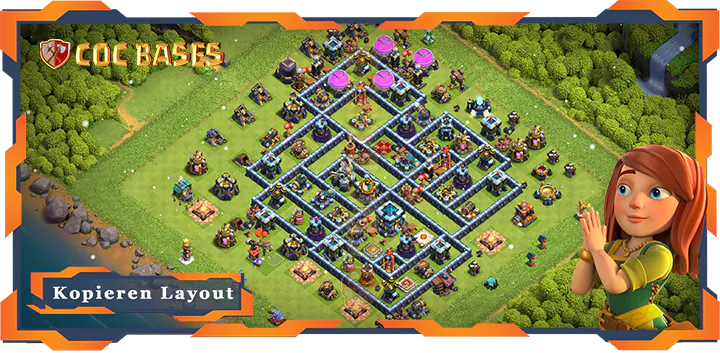 Beste Verteidigung Basis RH13 mit Link, Anti Trophäe, Anti Alles Layout - Clash of Clans (17)