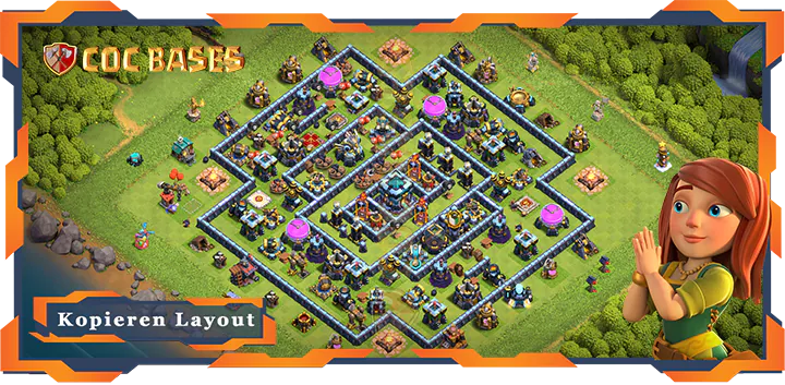 Beste Farmen Basis RH13 met Link, Hybrid, Anti 3 Sterne Layout - Clash of Clans (33)