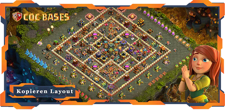 Beste Verteidigung Basis RH17 met Link, Anti Trophäe, Anti 2 Sterne, Anti 3 Sterne, Hybrid layout - Clash of Clans (14)
