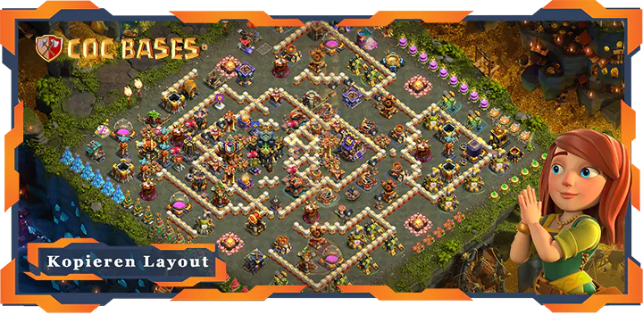 Beste Verteidigung Basis RH17 met Link, Legenden-Liga, Anti 3 Sterne, Anti Trophäe layout - Clash of Clans (05)