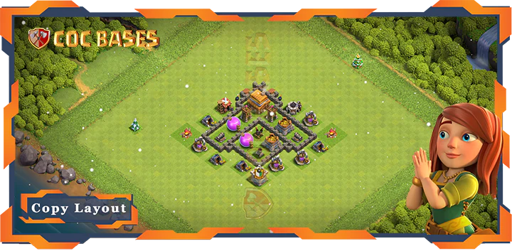 Clash of Clans TH4 Hybrid Base