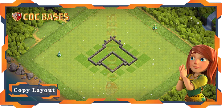 Coc Bases Wall Clash of Clans TH4 Hybrid Base