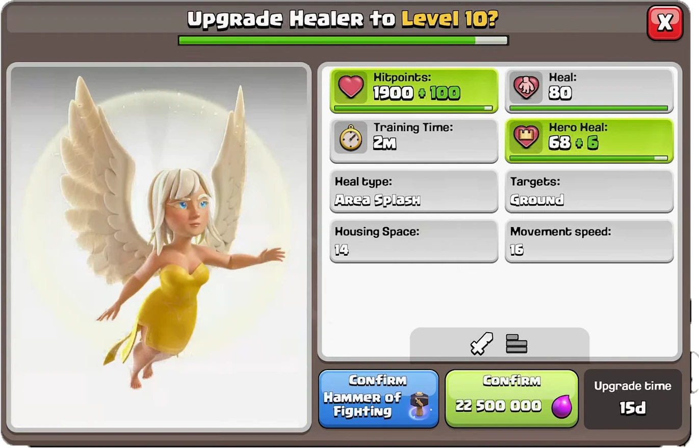 Healer new level 10 - Clash of clans update