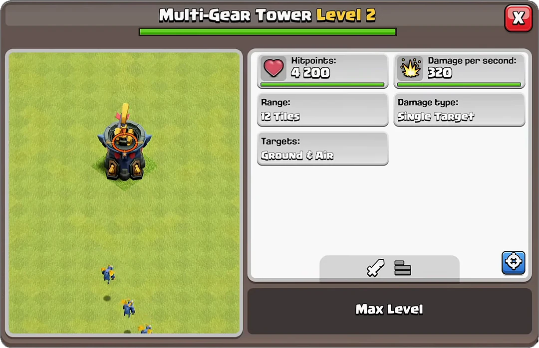 Multi Gear Tower Max Level (archer tower mode)