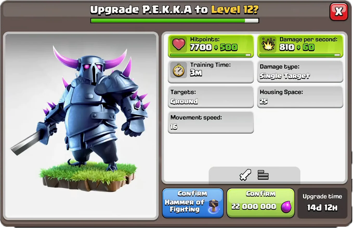 P.E.E.K.A New Level 12 - Clash of clans update 2025