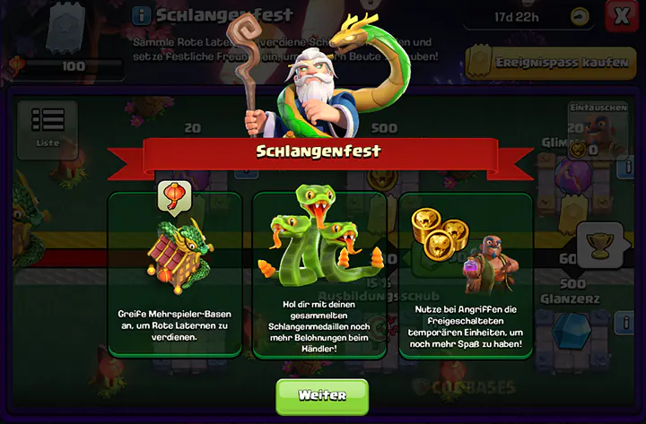 Schlangenfest Medaillen Ereignis Clash of Clans