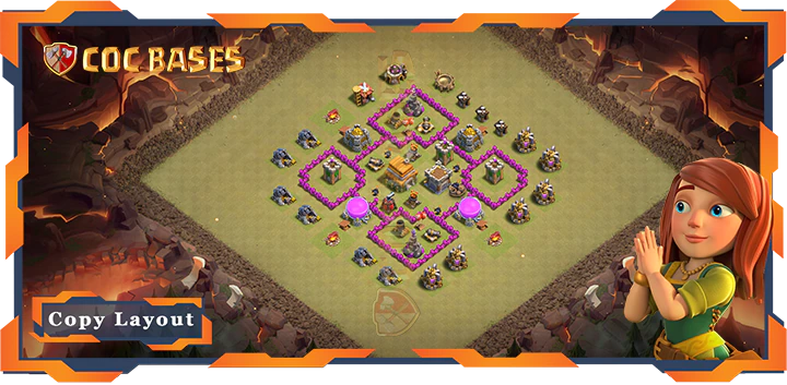 Top Base TH6 with Link, WarCWL, Anti Everything Layout - Clash of Clans (133)