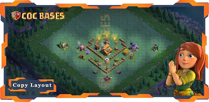 Top Builder Hall Level 3 Base, Anti 2 stars, Anti 3 stars Layout - Clash of Clans BH3 (01)