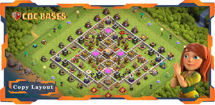 Top Farming Base TH11 with Link, Hybrid Layout - Clash of Clans (289)