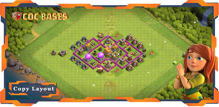 Top Farming Base TH6 with Link, Anti 3 Star, Anti Everything Layout - Clash of Clans (82)