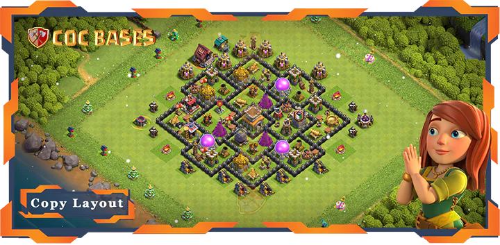 Top Farming Base TH8 with Link, Anti AirDragon, Anti Everything Layout - Clash of Clans (137)
