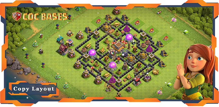 Top Farming Base TH8 with Link, Hybrid, Anti Everything Layout - Clash of Clans (96)