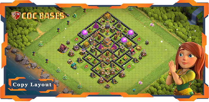 Top Hybrid Base TH8 with Link, Anti Everything Layout - Clash of Clans (127)