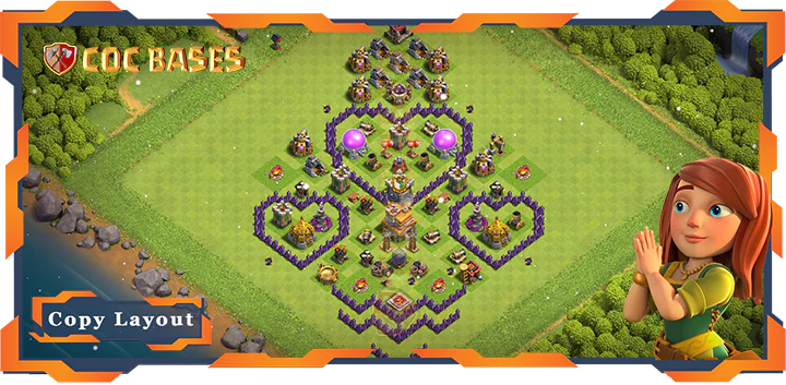Top Troll Base TH7 max level with Link, Funny Layout - Clash of Clans (143)