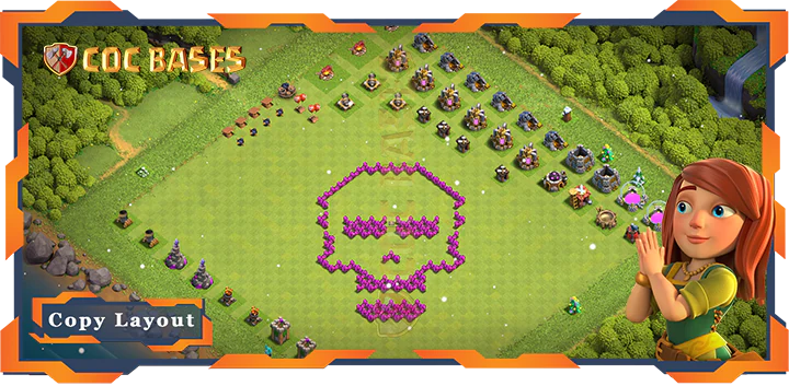 Top Troll.Funny Base TH6 with Link, Funy Layout - Clash of Clans (148)