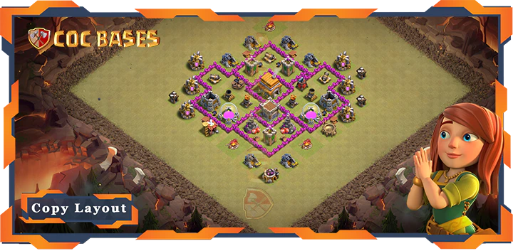 Top War Base TH6 with Link, Anti 3 Star, Anti Everything Layout - Clash of Clans (149)