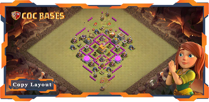 Top War Base TH6 with Link, Anti Everything Layout - clash of clans (80)