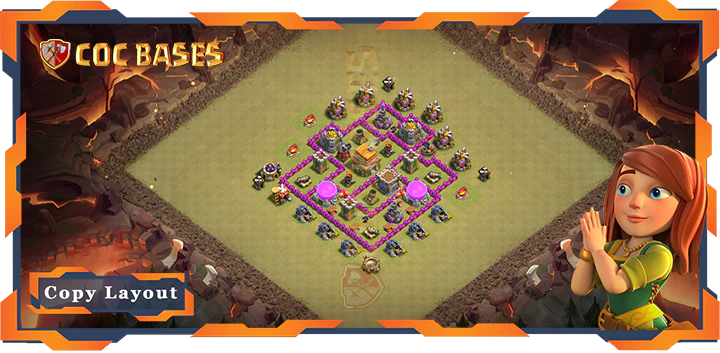 Top War Base TH6 with Link, Hybrid Anti Everything Layout - Clash of Clans (129)