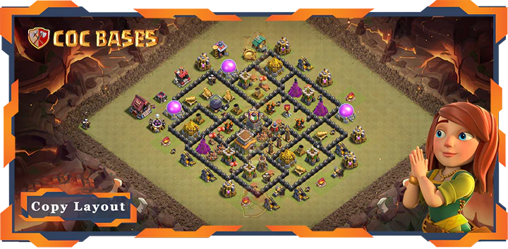 Top War Base TH8 with Link, Anti 3 Star, Anti Everything Layout - Clash of Clans (143)