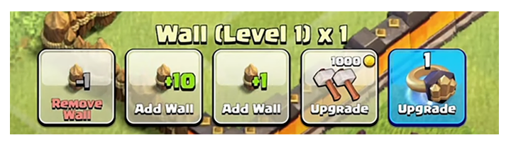 New Walls upgrade control