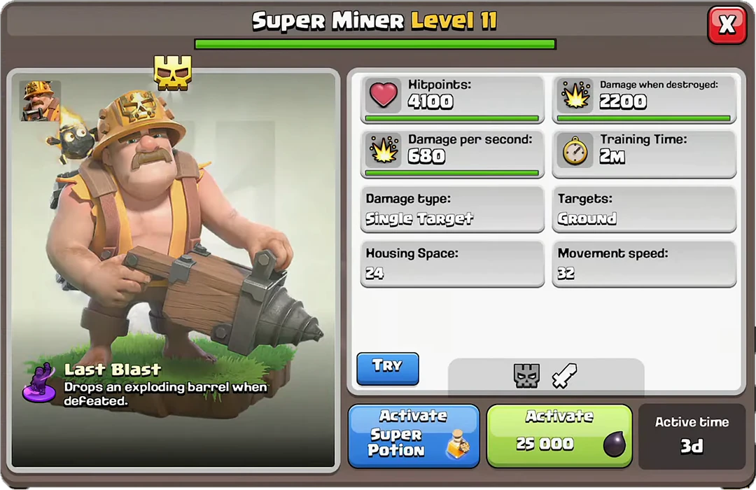 super miner new level 11