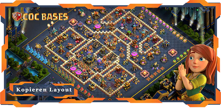 Beste Basis RH17 met Link, Anti Trophäe, Legenden-Liga, Verteidigung layout - Clash of Clans (114)