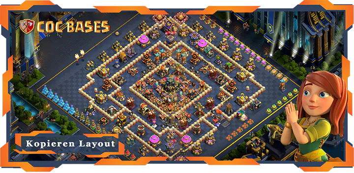 Beste Hybrid Basis RH17 met Link, Verteidigung, Anti Alles layout - Clash of Clans (121)