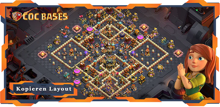 Beste Krieg Basis RH17 met Link, Anti Luft Elektro Drache, Verteidigung layout - Clash of Clans (113)
