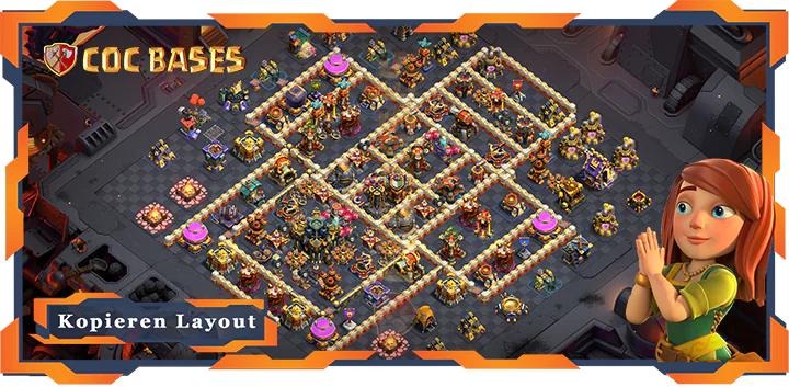 Beste Krieg Basis RH17 met Link, Verteidigung, Anti Alles layout - Clash of Clans (124)