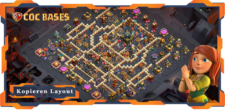 Beste Krieg Basis RH17 met Link, Verteidigung, Anti Luft Elektro Drache layout - Clash of Clans (112)