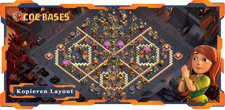 Beste Krieg Basis RH17 met Link, Verteidigung layout - Clash of Clans (111)