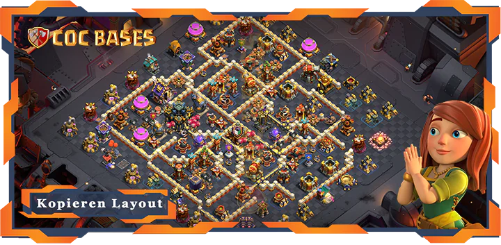 Beste Krieg Basis RH17 met Link, Verteidigung layout - Clash of Clans (136)