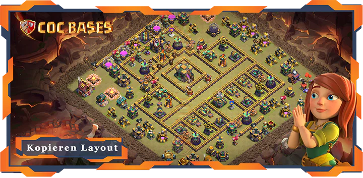 Beste Krieg basis RH14 met Link, Verteidigung, Anti Alles Layout - Clash of Clans (71)