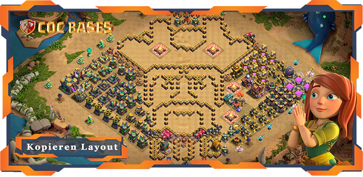 Beste Troll Basis RH14 met Link, Spaß layout - Clash of Clans (117)