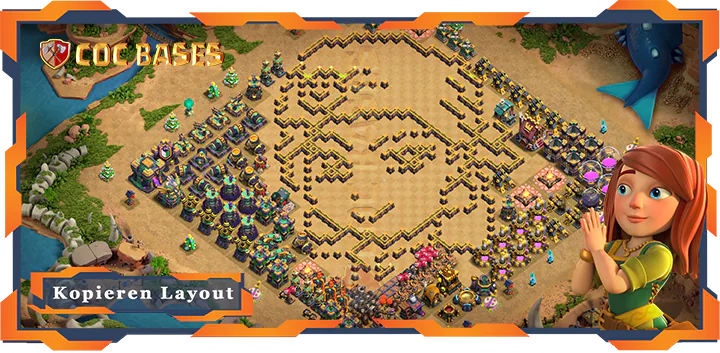Beste Troll Basis RH14 met Link, Spaß layout - Clash of Clans (122)