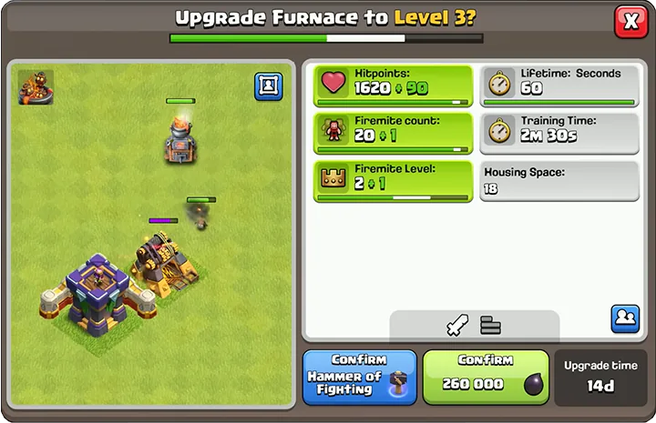 New Troop Furnace - level 3