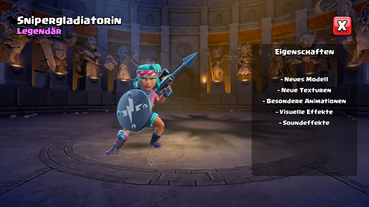 Snipergladiatorin huid maart 2025 Clash of Clans 03