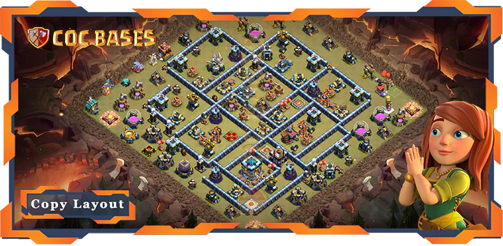 To War Base TH13 with Link, Anti Everything, Defense Layout - Clash of Clans (175)